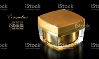 Gold colored blank cosmetic-container